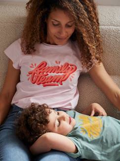 Roupa grávida-T-shirts, tops-T-shirt Family team, coleção cápsula da Vertbaudet e da Studio Jonesie, em algodão bio