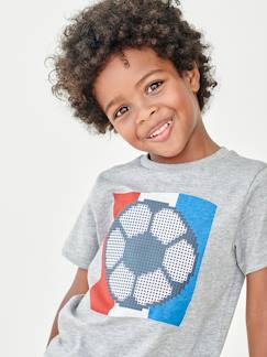 Menino 2-14 anos-T-shirts, polos-T-shirts-T-shirt de futebol, com bola em relevo, para menino