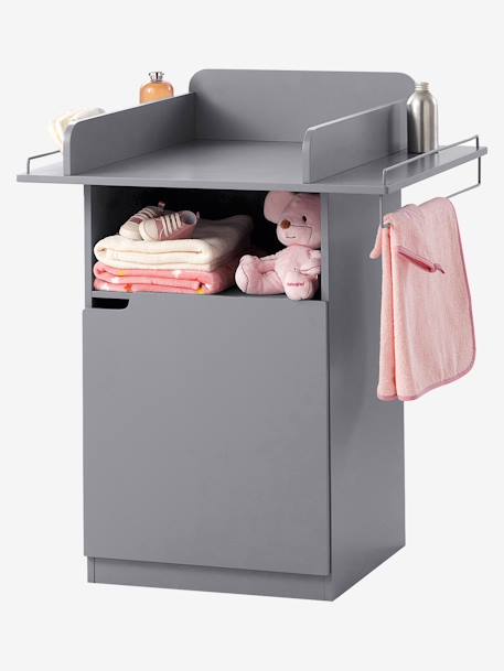Móvel de mudas, tema Babyspace Branco+Cinza-escuro 