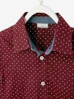 Camisa estampada às bolas, para menino AZUL CLARO ESTAMPADO+CASTANHO ESCURO ESTAMPADO 