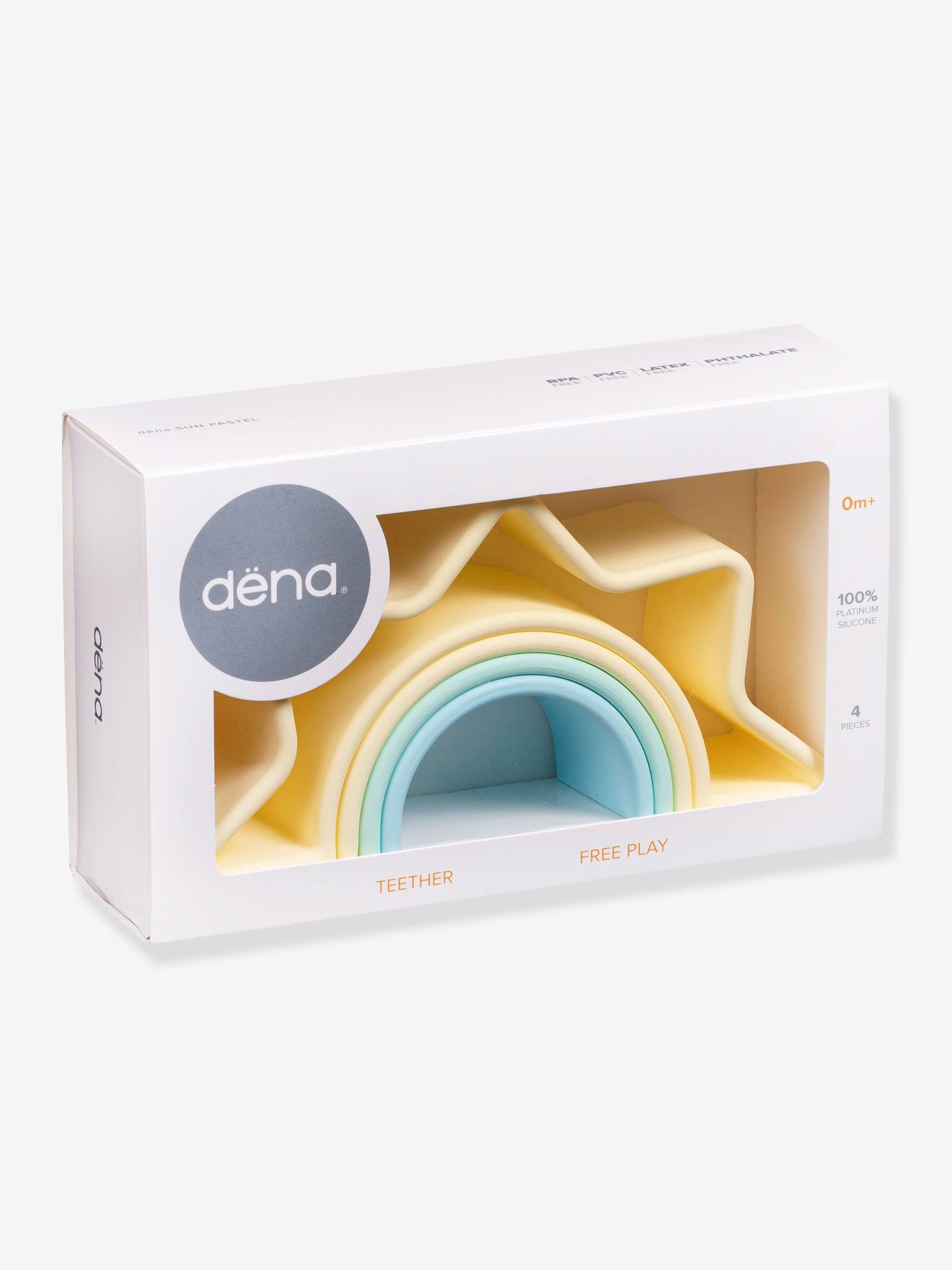 Sol e arco-íris com 4 peças em silicone, da DËNA amarelo claro bicolor/multicol