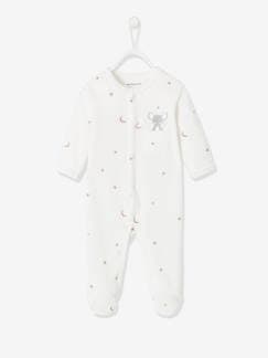 Pijama em veludo, molas de pressão à frente, para bebé