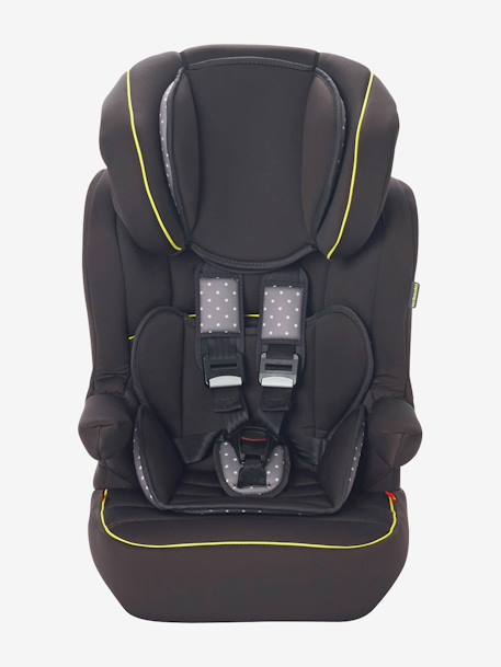 Cadeira-auto VERTBAUDET Kidsit+ grupo 1/2/3 Cinza estrelas+Verde triângulos 