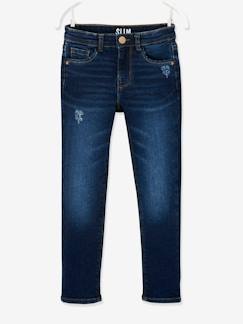 100% Morfológico-Jeans slim morfológicos "waterless", medida das ancas ESTREITA, para menina