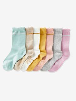 Menina 2-14 anos-Roupa interior-Meias-Lote de 7 pares de meias lurex, para menina