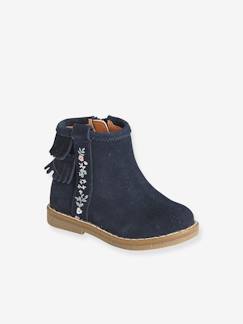 Calçado-Calçado bebé (17-26)-Bebé caminha menina (19-26)-Botas e galochas-Botas em pele com franjas, para bebé menina