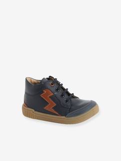 Calçado-Calçado bebé (17-26)-Bebé caminha menino (19-26)-Botas e galochas-Botinhas com atacadores + fecho, em pele, para bebé menino
