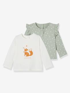 Bebé 0-36 meses-T-shirts-Lote de 2 camisolas "lovely", de mangas compridas, para bebé