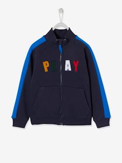 Menino 2-14 anos-Camisolas, casacos de malha, sweats-Casaco com fecho e letras, emblema "Play", para menino