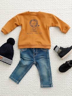 Bebé 0-36 meses-Camisolas, casacos de malha, sweats-Sweatshirts -Sweat animal em moletão, para bebé