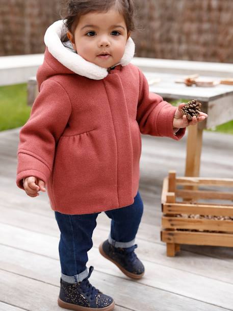 Quadrant melon etiquette Casaco em tecido de lã com capuz, para bebé-Bebé 0-36 meses-Vertbaudet |  vertbaudet.pt