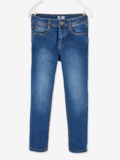 100% Morfológico-Jeans slim morfológicos "waterless", medida das ancas ESTREITA, para menino