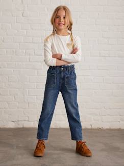 Menina 2-14 anos-Jeans estilo "paperbag", para menina
