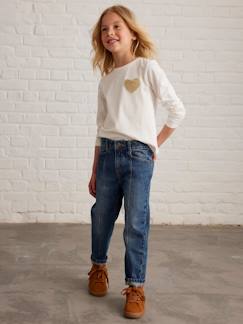 Menina 2-14 anos-Jeans -Jeans "Mom fit" com recortes, para menina