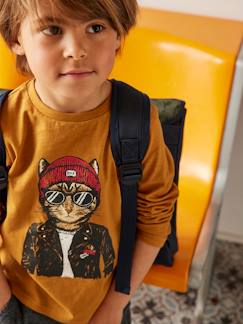 Menino 2-14 anos-T-shirts, polos-T-shirts-Camisola com gato engraçado, para menino
