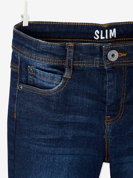 Jeans slim morfológicos 'waterless', medida das ancas MÉDIA, para menino AZUL ESCURO DESBOTADO+AZUL ESCURO LISO+CINZENTO ESCURO LISO COM MOTIV 