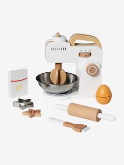 Brinquedos- Jogos de imitação- Cozinhas de brincar-Robot de cozinha + conjunto de pastelaria, em madeira FSC®