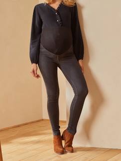 -Treggings efeito jeans, sem costuras, para grávida