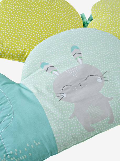 Contorno de berço modulável, tema Sonhos suaves Branco/verde/azul 