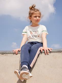 Menina 2-14 anos-Roupa de desporto-Calças jogging com barra dos lados, para menina