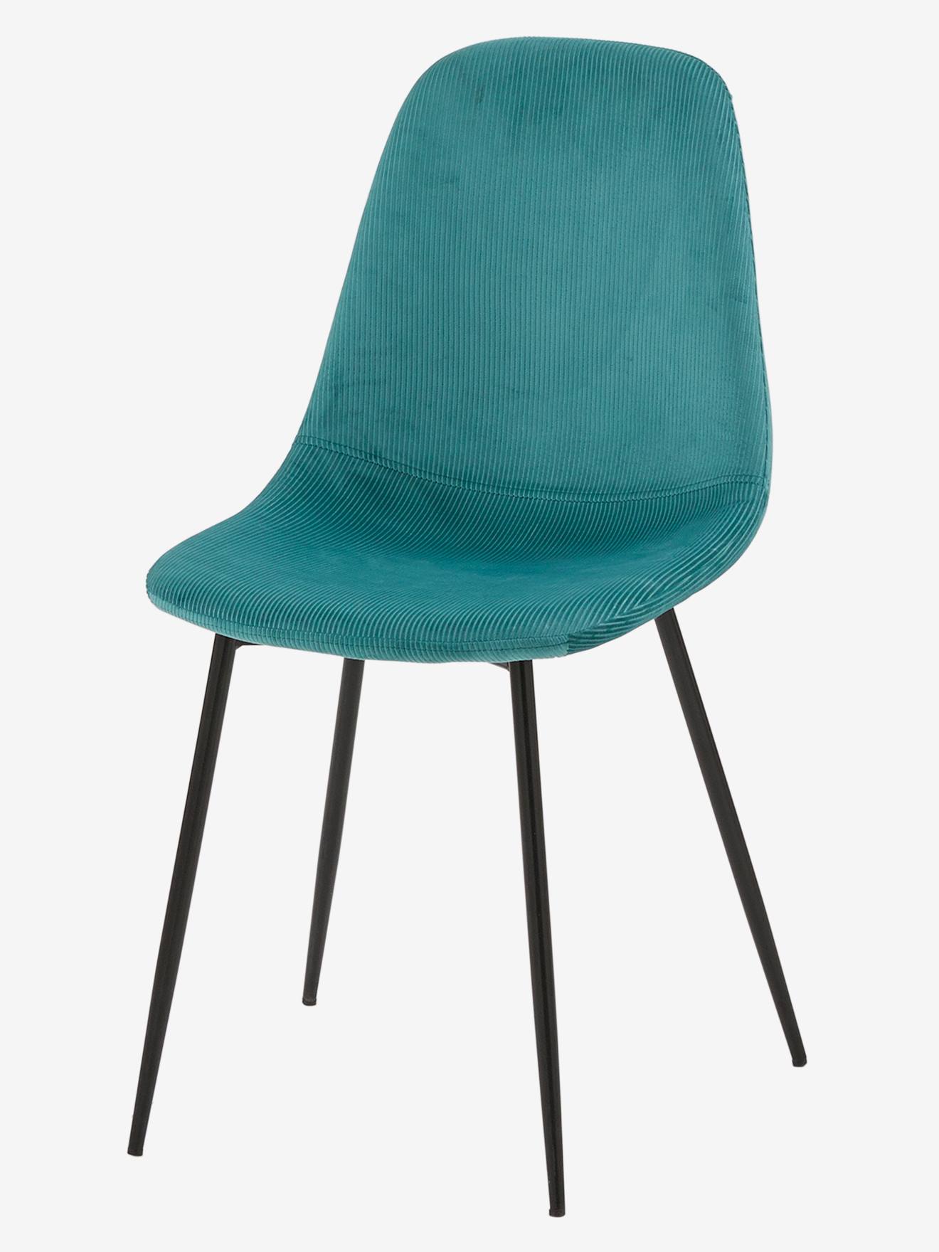 Cadeira em bombazina Soft, para criança azul medio liso