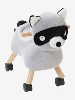 Brinquedos-Primeira idade- Baloiços, carrinhos de marcha, andarilhos e triciclos-Guaxinim mascarado, com rodas, em peluche e madeira FSC®