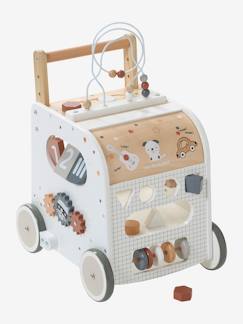 Brinquedos-Primeira idade- Baloiços, carrinhos de marcha, andarilhos e triciclos-Carrinho de marcha com cubos de atividades e travões, em madeira FSC®