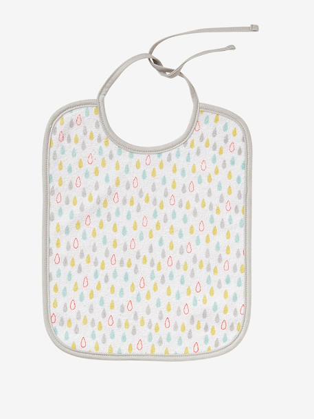 Lote de 7 babetes para bebé VERTBAUDET Estrelas/gotas água+Motivos de frutas+Multicolor+Vermelho escuro liso com motiv 