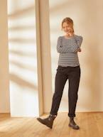 Jeans mom, faixa sem costuras, para grávida AZUL CLARO LISO+AZUL ESCURO DESBOTADO+CINZENTO MEDIO LISO+preto 