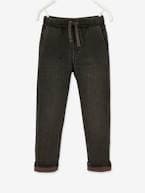 Jeans direitos com forro, fáceis de vestir, para menino AZUL ESCURO DESBOTADO+CINZENTO ESCURO LISO COM MOTIV 