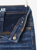 Jeans direitos indestrutíveis, forro polar, para menino AZUL ESCURO LISO 
