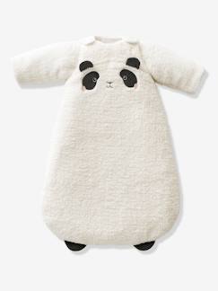 Black & White-Saco de bebé Oeko-Tex® com mangas amovíveis, em sherpa, Panda