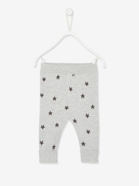 Conjunto de 3 peças para bebé: camisola + calças  + gorro + luvas sem dedos CINZENTO MEDIO ESTAMPADO+ROSA CLARO ESTAMPADO 