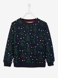 Menino 2-14 anos-Camisolas, casacos de malha, sweats-Sweatshirts-Sweat de Natal com motivos lúdicos, para menino