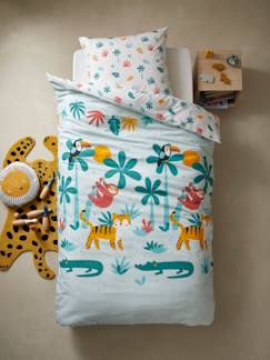 Têxtil-lar e Decoração-Roupa de cama criança-Conjunto capa de edredon + fronha de almofada para criança, tema Crocodilos