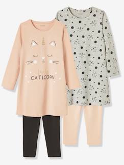 Menina 2-14 anos-Pijamas-Lote de 2 camisas de dormir + leggings "Caticorn"
