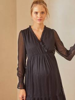 Roupa grávida-Vestidos-Vestido comprido e com folho, especial gravidez e amamentação
