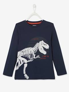 Menino 2-14 anos-T-shirts, polos-T-shirts-Camisola esqueleto de T-rex, para menino