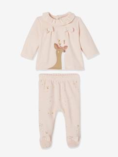 Bebé 0-36 meses-Pijama de Natal, 2 peças, em veludo, para bebé