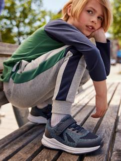 Menino 2-14 anos-Roupa de desporto-Calças de desporto em moletão com barras bicolores dos lados, para menino
