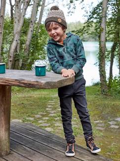 Menino 2-14 anos-Calças-Jeans direitos com forro, modelo de enfiar, para menino