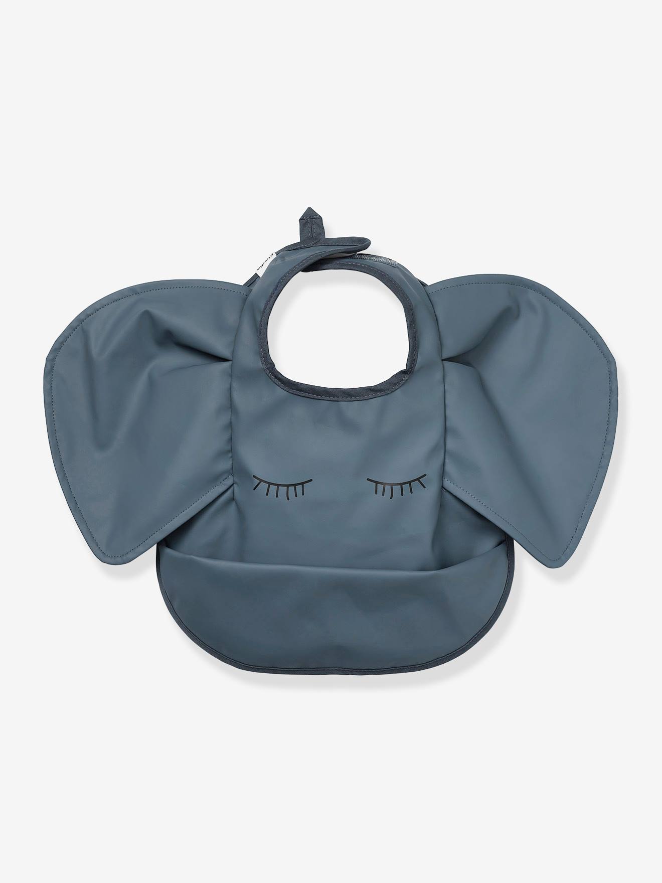 Babete com bolso , Oeko-Tex® azul medio liso