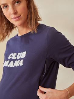 Roupa grávida-T-shirts, tops-Camisola em algodão bio com mensagem, especial gravidez e amamentação