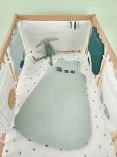 Têxtil-lar e Decoração-Roupa de cama bebé-Contorno de berço acolchoado, coleção bio, tema LOVELY NATURE