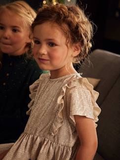 Menina 2-14 anos-Vestidos-Vestido de cerimónia em tecido com reflexos fantasia, para menina