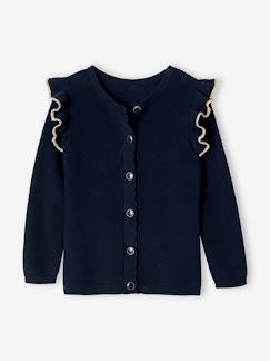 Menina 2-14 anos-Camisolas, casacos de malha, sweats-Casaco fantasia com detalhes recortados e irisados, para menina