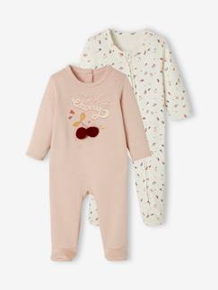 Bebé 0-36 meses-Pijamas, babygrows-Lote de 2 pijamas em moletão, para bebé