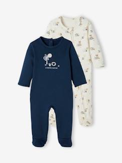 Bebé 0-36 meses-Pijamas, babygrows-Lote de 2 pijamas em moletão, para bebé