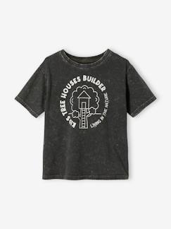 Menino 2-14 anos-T-shirts, polos-T-shirts-T-shirt de mangas curtas com cabana, para menino