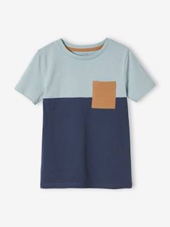 Menino 2-14 anos-T-shirts, polos-T-shirt coloblock de mangas curtas, para menino